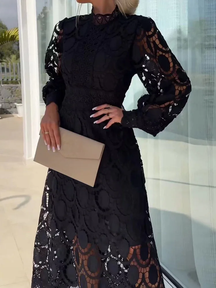 chinese dress ladies Stand Collar Melting Lace Up Dress  remulia