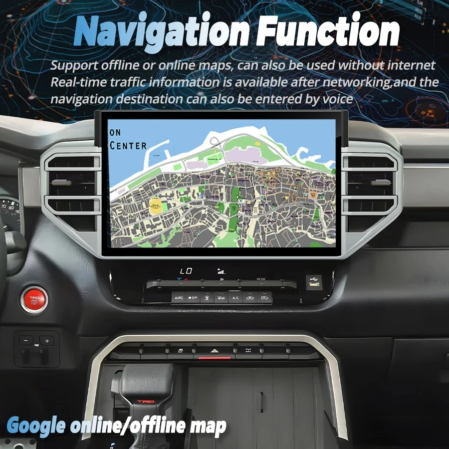 Autoradio CarPlay Android 13 da 13.3 Pollici per Toyota Tundra Sequoia 2020-2024, Lettore Multimediale GPS con Schermo Touch e Unità di Controllo - Image 4