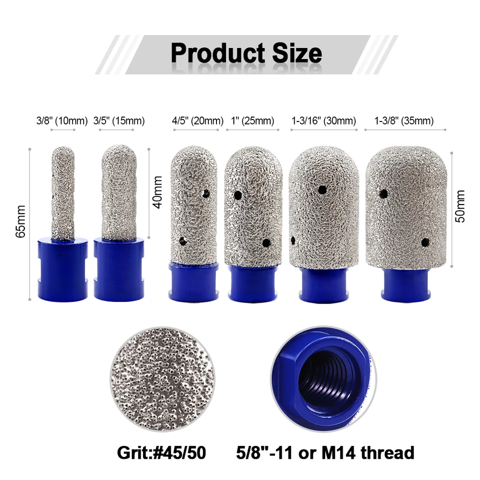 SHDIATOOL Dry Diamond Drilling Bits M14 Thread 6/8/10/16/25