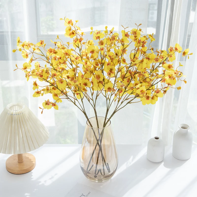 

Silk Oncidium 3 Fork 65CM Artificial Flowers For Wedding Home Christmas Party Festival Vase Decor DIY Handwork Photography Props