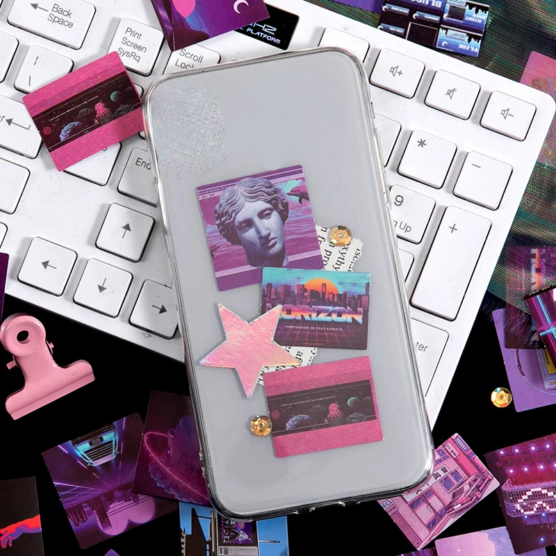 상자당 46매 박스형 스티커 학생용 문구 스티커 다이어리 장식 스티커 DIY 핸드메이드 콜라주