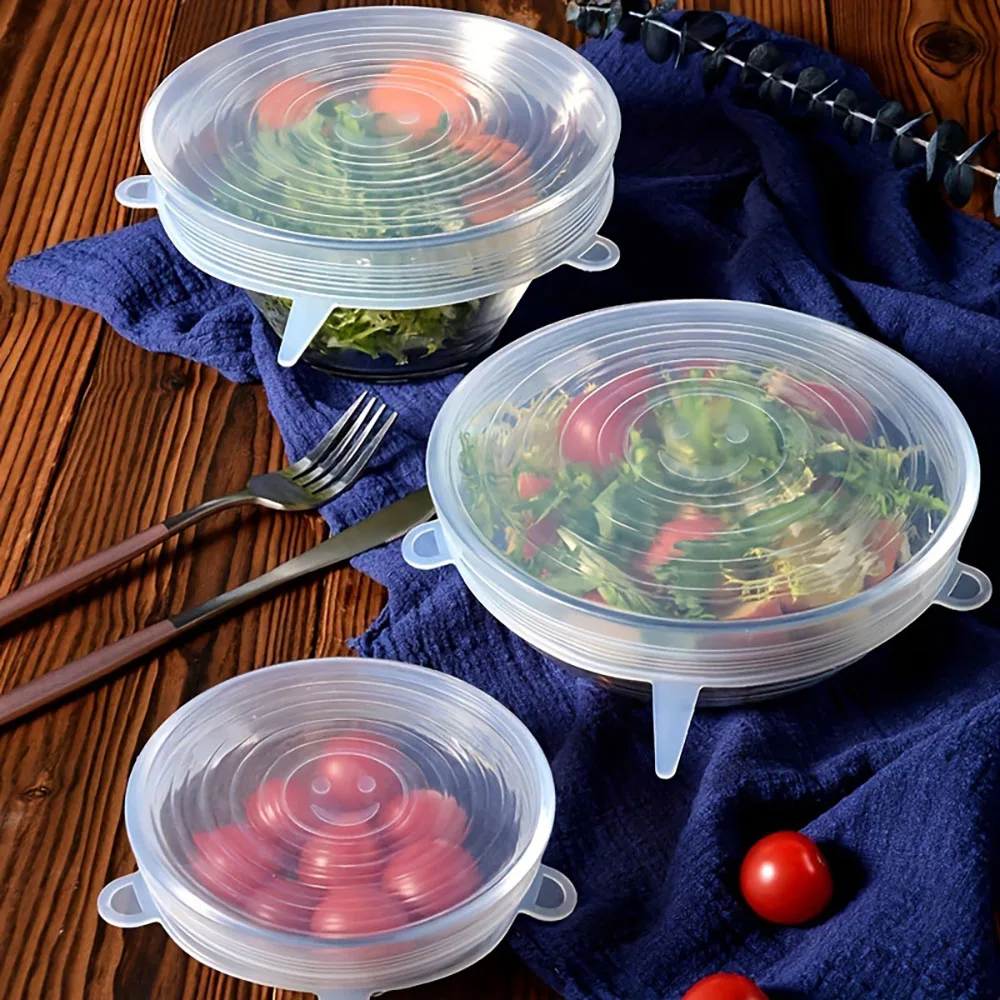 Description Picture 3 of item6Pcs Silicone Stretch Lids, Food Bowl Covers, Reusable Food Saving Covers, Retractable Multifunctional Fresh-keeping Lid
