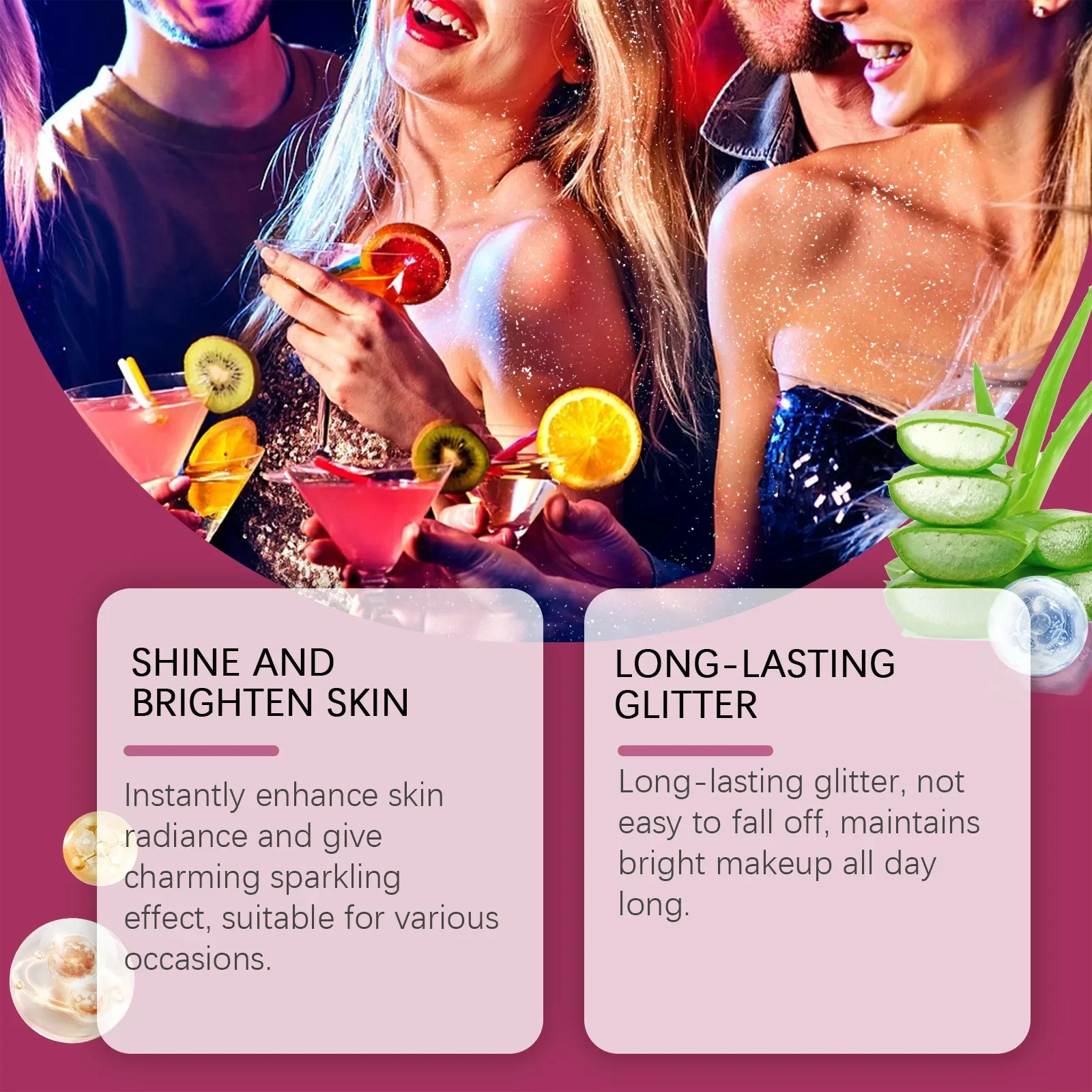EELHOPE Stage Makeup Spray Dance Party Holiday Bash Hair Body Shimmer Highlight Makeup Spray Instantly Improves Skin Shine 3