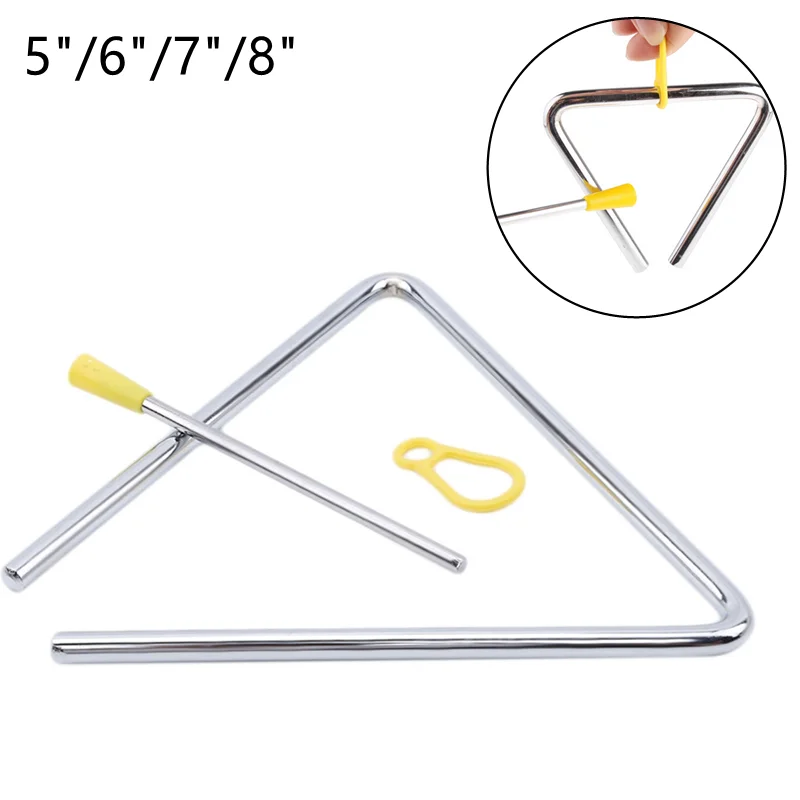 New Children Toy Musical Instrument Rhythm Band Educational Preschool Triangled Percussion 4/5/6/7/8/ Inch
