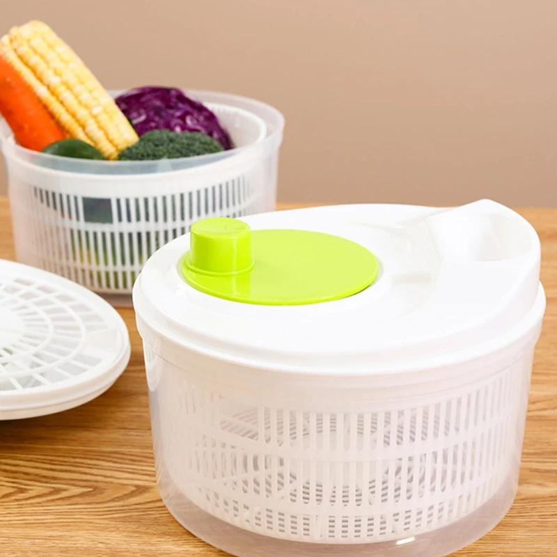 Multifunction Manual Salad Spinner Dryer Vegetable Fruit Food Dehydrator Quick Drying Kitchen Household Vegetable Dehydrator