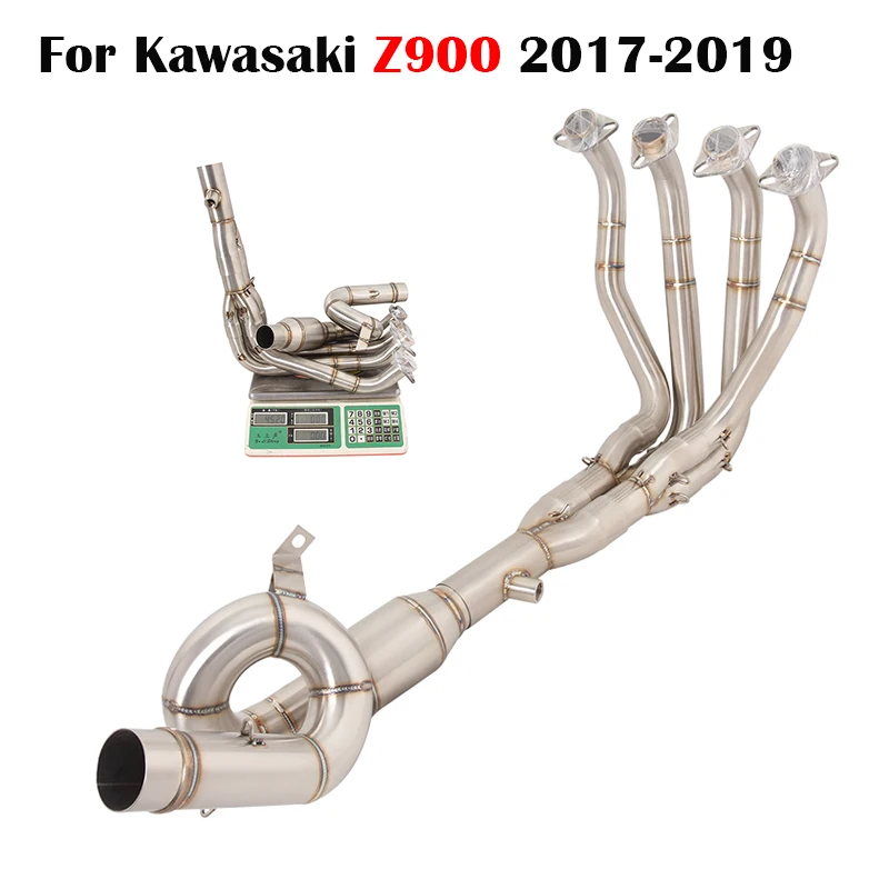 Motorcycle Exhaust Header Link Pipe Stainless Steel Front Connect Tube
