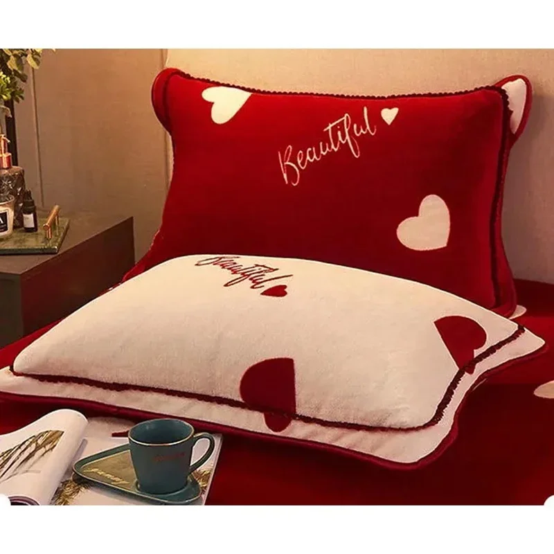 WOSTAR Winter warm coral fleece fitted sheet elastic mattress cover velvet bedspread single double bed linens bedding king size 5