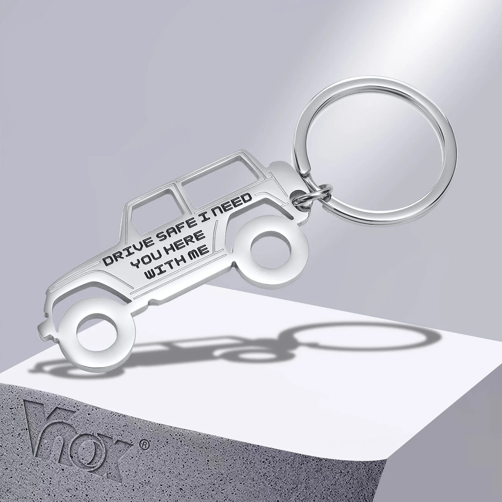 VnoxCarShapedKeyChainforMenDriveSafeINeedYouHerewithMe
