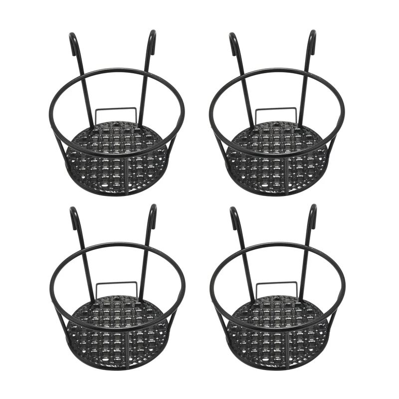 

4X Metal Flower Holder Shelf Stand Hanging Pots Basket Plant Garden Wall Storage