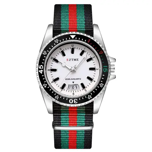 New fashionable men's nylon strap calendar watch, luxurious and simple business men's and women's night light quartz watch - Image 7