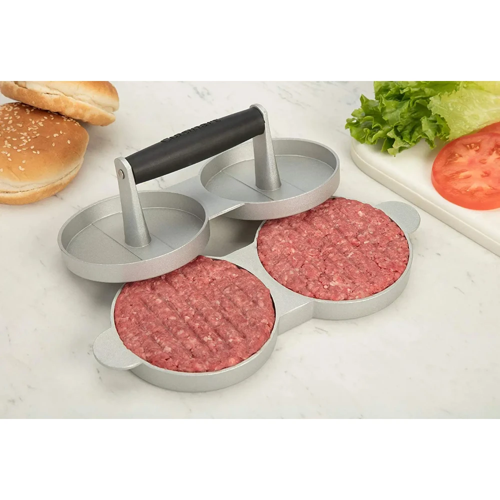 Double Hamburger Press Burger Press Non-Stick Die-Cast Aluminum Home KFC YO-20
