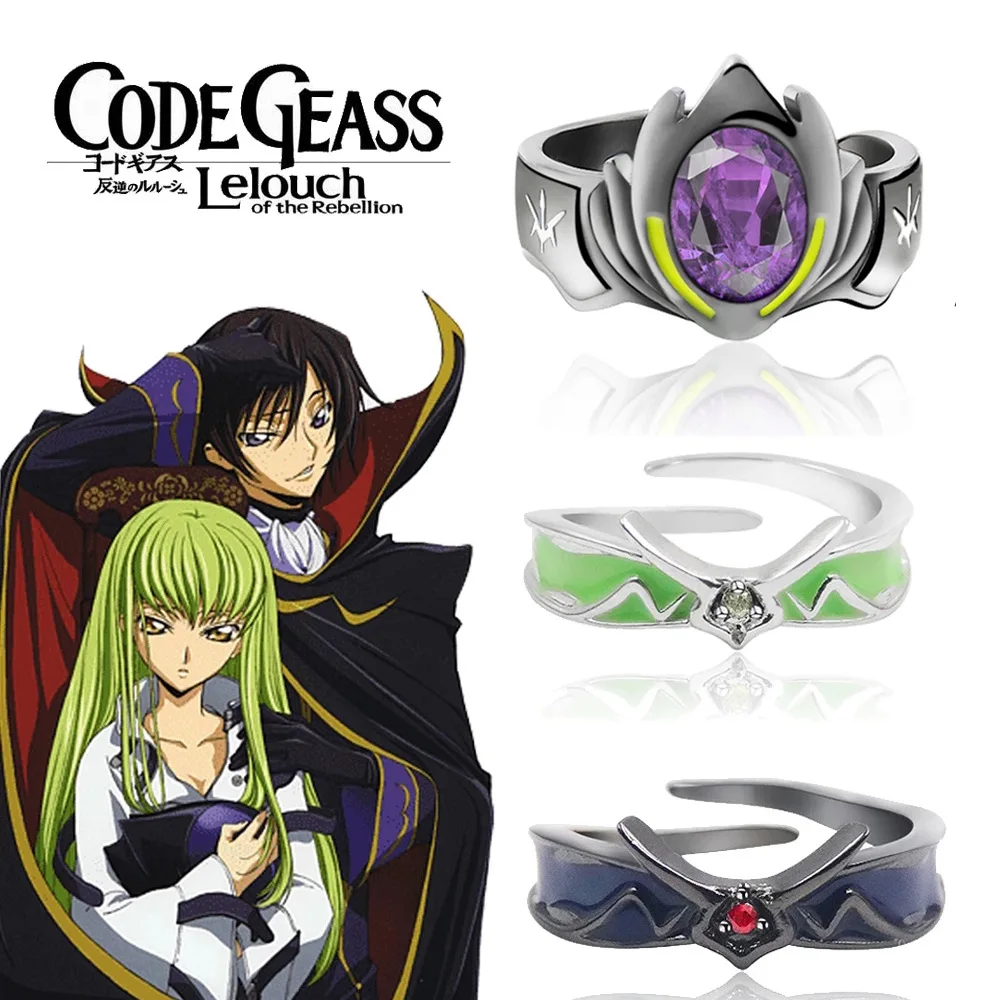 

Anime Code Geass Ring Lelouch Adjustable Cosplay Unisex Couple Lover Rings Prop Jewelry Gift Accessories