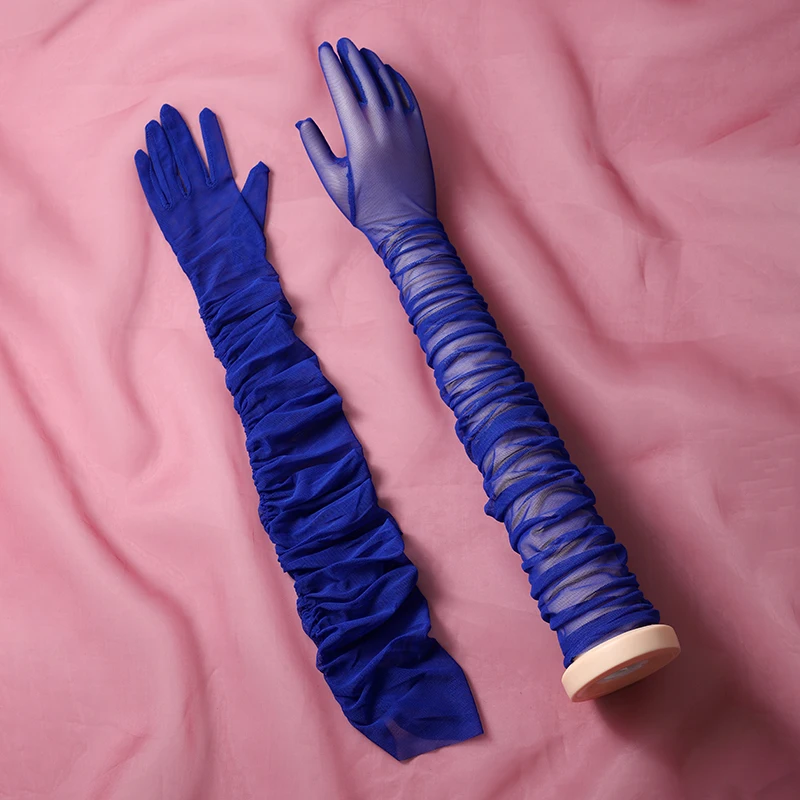 Fingered long bridal gloves fashionable transparent elbow length Wedding gloves suitable for women's wedding accessories