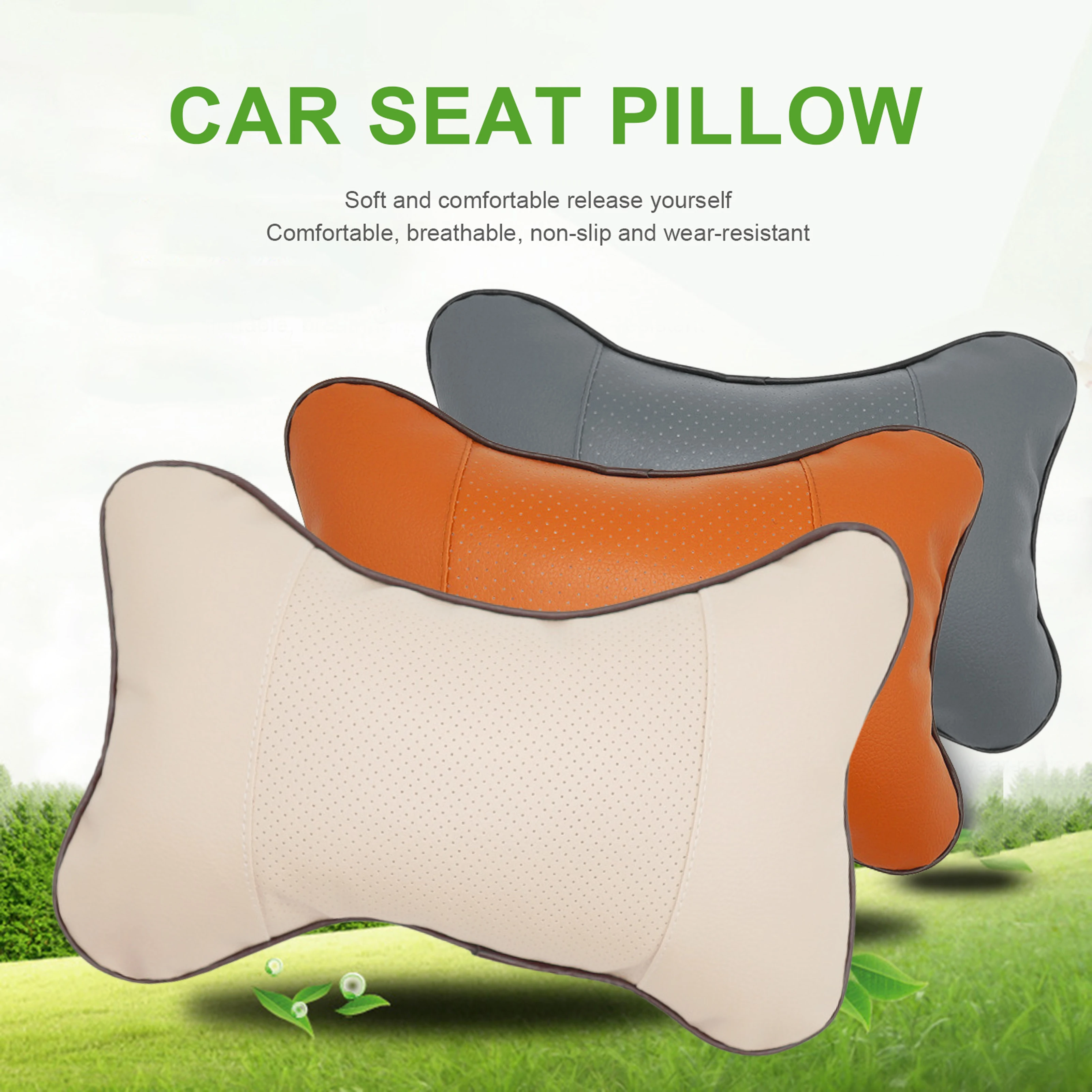 Car Cushion Car Headrest Neck Pillow Universal Seat Head Neck Support Headrest Lumbar Cushion Interior Decor Accessories