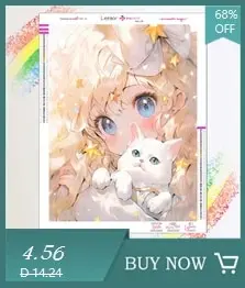 Description Picture 5 of item5D Diy Diamond Painting Cute Sakura Cat Design Full Diamond Mosaic Embroidery Cross Stitch Kits Home Decor Cartoon Animal Gifts