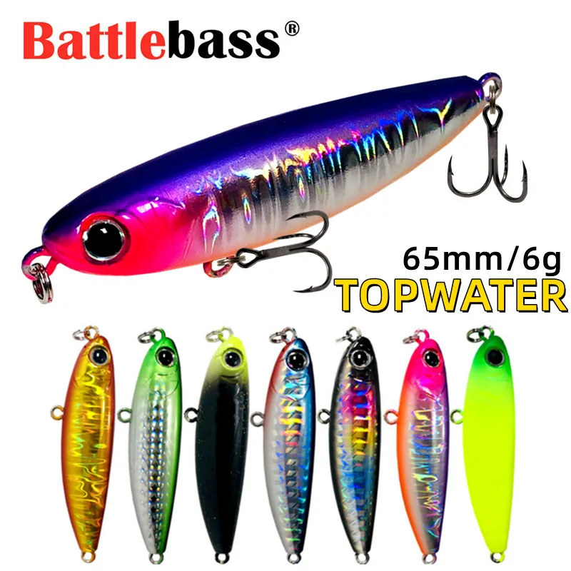 Battlebass Topwater Pencil Fishing Lure 65mm 6.0g Surface Floating Bait Top  Water Lures For Fishing Seabass Pike Feeder - AliExpress