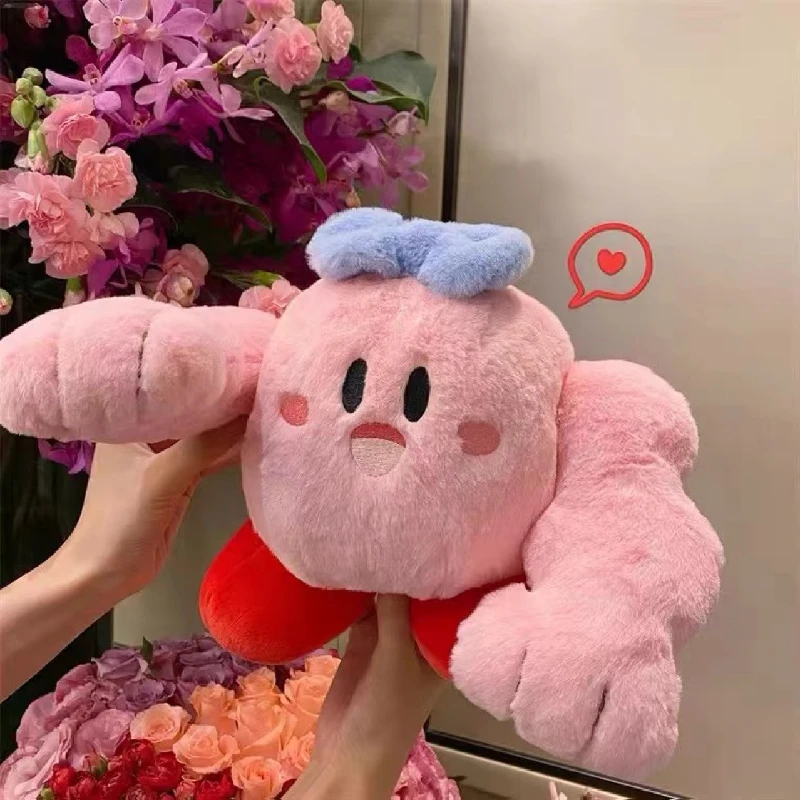 

Cartoon Muscle Kirby Plush Toy Pillow Doll Stuffed Animal Children's Plushies Home Decoration Game Hercules Fierce Boy Day Gift