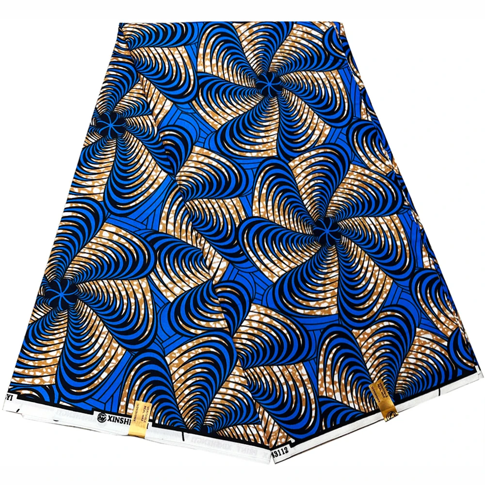 Polyester Wax Fabric African Fabric 6 Yards Wax Prints For Dress Sewing