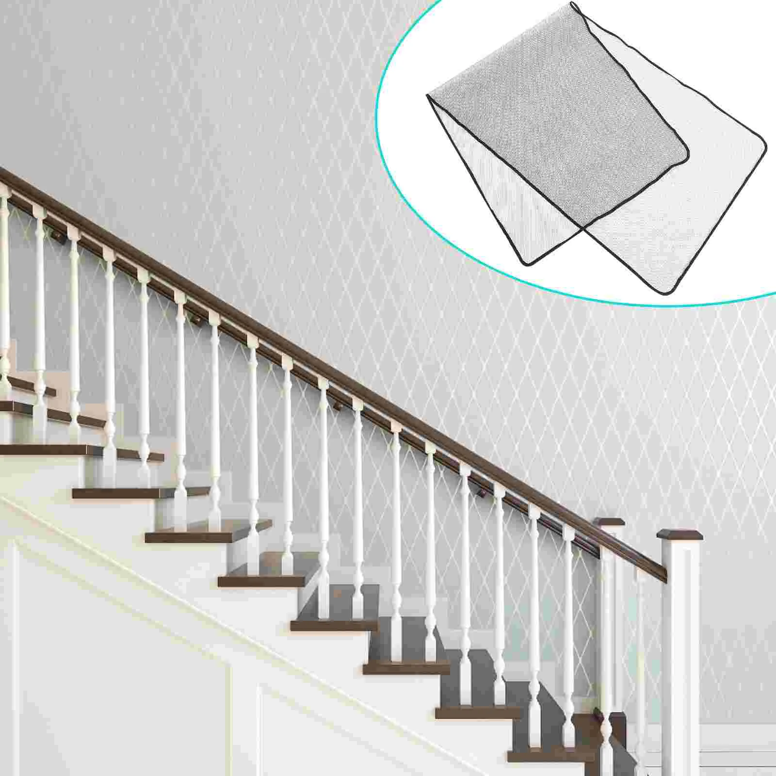 Railing Net Indoor Safety Pet Netting Stair Proof Mesh Outdoor Child Black Crib