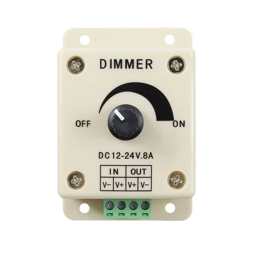 백색 LED 조광기, DC 12V 24V 8A, 밝기 조절 컨트롤러 스위치 램프, 전구 스트립 드라이버, 단일 색상 조명 전원 공급 장치 3