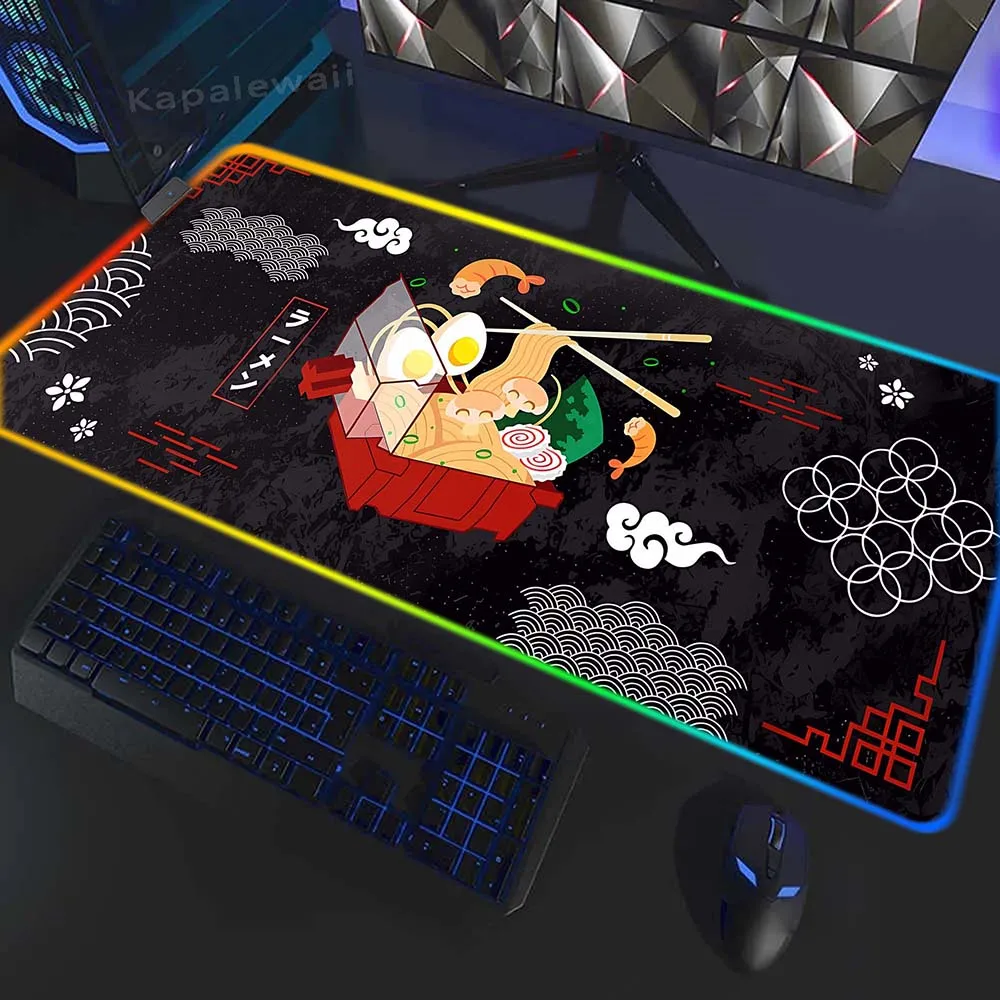 

Japanese Art Desk Mat Pc Gamer Mousepad Mouse Mat RGB Non-Slip Rubber Mat Keyboard Pads 90x30cm Glowing USB LED Gaming Mouse Pad