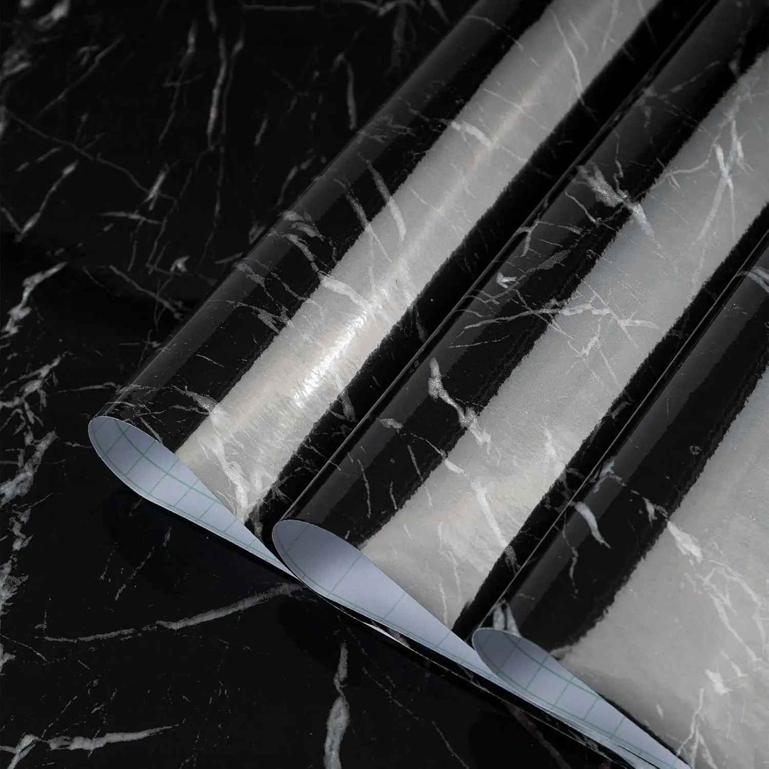 สติกเกอร์ติดผนังลายหินอ่อน, สติกเกอร์ติดผนังแบบลอกออกได้สำหรับห้องครัว, สติกเกอร์กันน้ำกันไขมัน PVC สำหรับห้องน้ำ 1