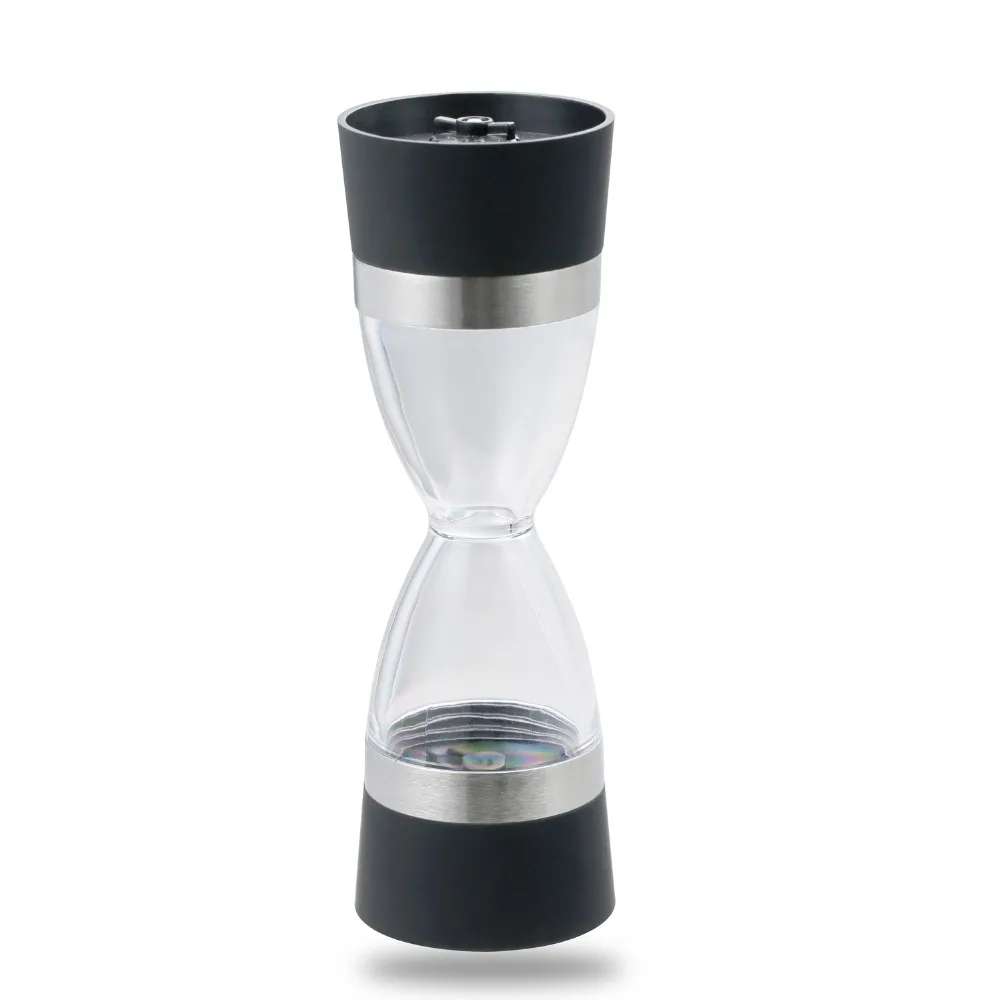 Manual Pepper Mill Grinder 2 in 1 Hourglass Design Pepper Salt Spice Grind Tool Acrylic mills BBQ Tool Kitchen Accessaries
