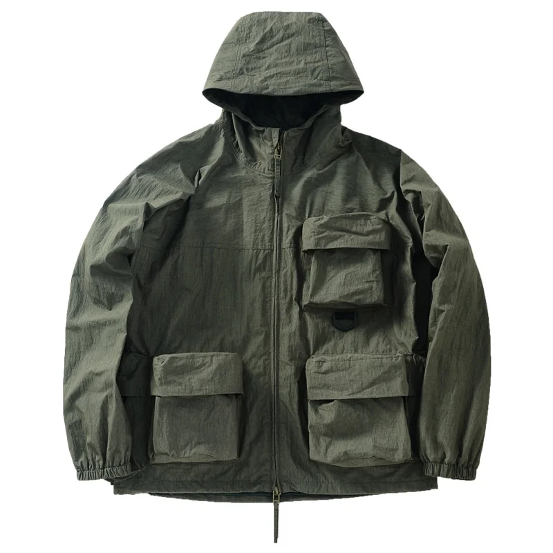 

Men's Autumn New Jacket Multi Pocket Hooded Hoodies Work Windbreaker Outdoor Sports Trekking Camping Hiking Travel Training Coat