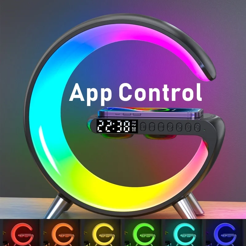 15W Alarm Clock Wireless Charger Station Speaker APP Control RGB 15w-alarm-clock-wireless-charger-station-speaker-app-control-rgb