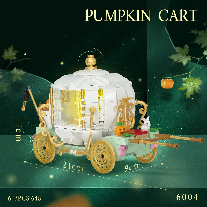 

Loz Mini Diamond Building Block Fairy Tale Magic Pumpkin Cart Assemble Bricks Figures Educational Toys With Light For Girls