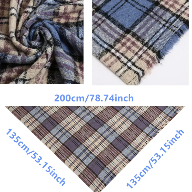 2021 new Cashmere Scarf For Women Plaid Knitted Triangle Pashmina Winter Warm Shawl Wraps Bufanda Female Soft Neck Echarpe