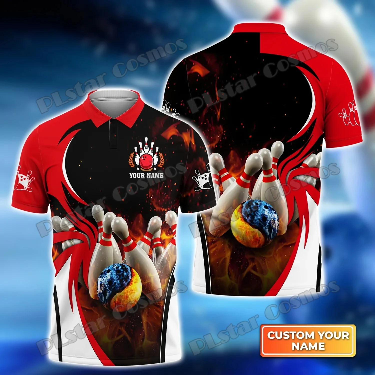 Bowling Sport Team personal isierte Name 3d gedruckt Herren Polos hirt Sommer Straße Kurzarm Shirt Geschenk für Bowling Liebhaber wk37 – Detail 29