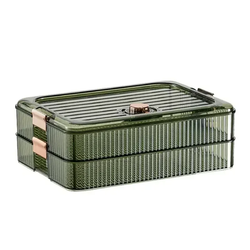 

Dumpling Capacity Fresh-keeping With Basket Storage Cover Box Supplies Food Superposition Large Transparent Multilayer