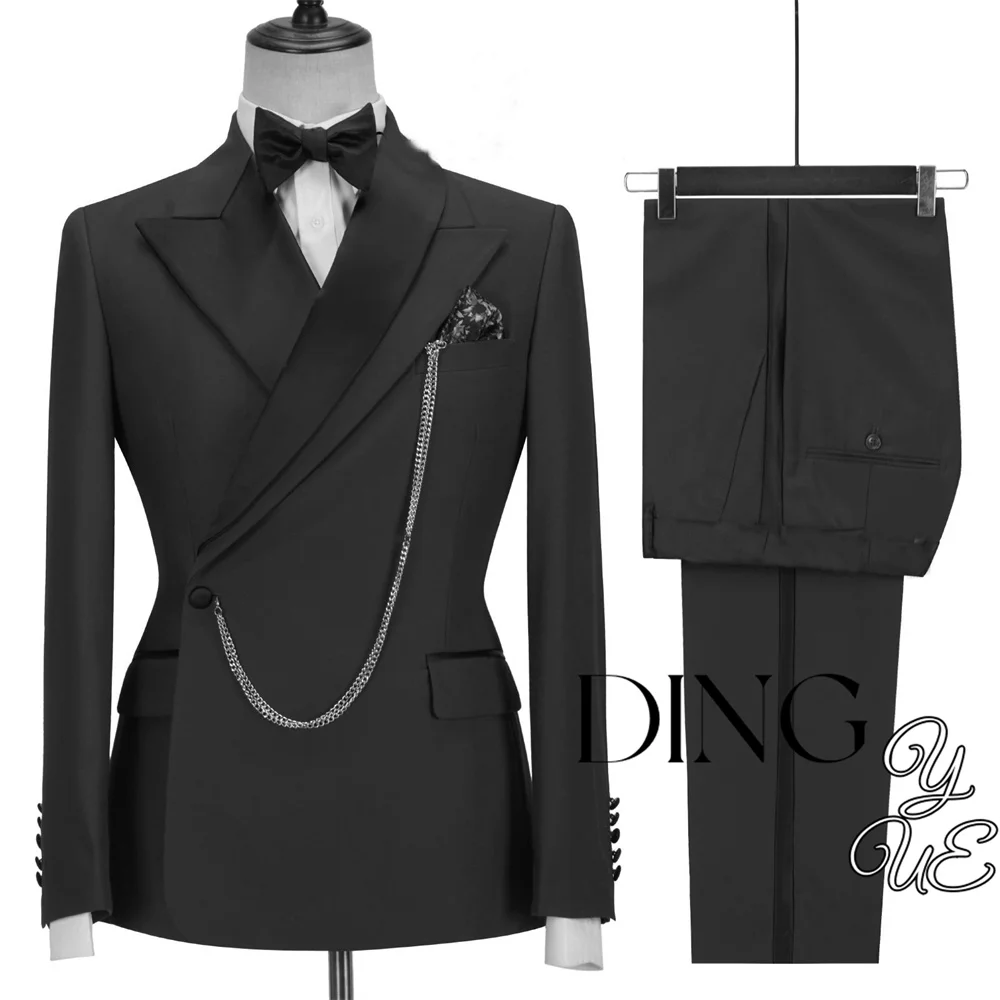 Men's Suit Fashion Formal Business Slim Fit 2-Pieces White Blazers Pant Men's Tuxedo Wedding Men Suits Groom Suit