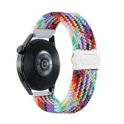 Braided Solo Loop Bracelet Band - 20mm/22mm Strap - 20mm Watch Strap (Official Rainbow)