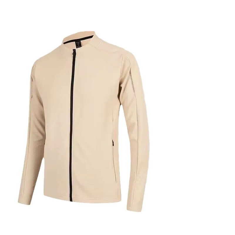 AL Men's Sports Coat Men's Casual Running Round Neck Zipper Cardigan Sweatshirt Quick-drying Fitness Breathable