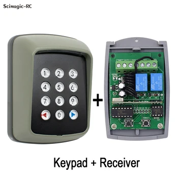 433MHz Access Control Password Multi Function 2CH Receiver Switch Wireless Keypad Automatic Garage Gate Door Opener 1