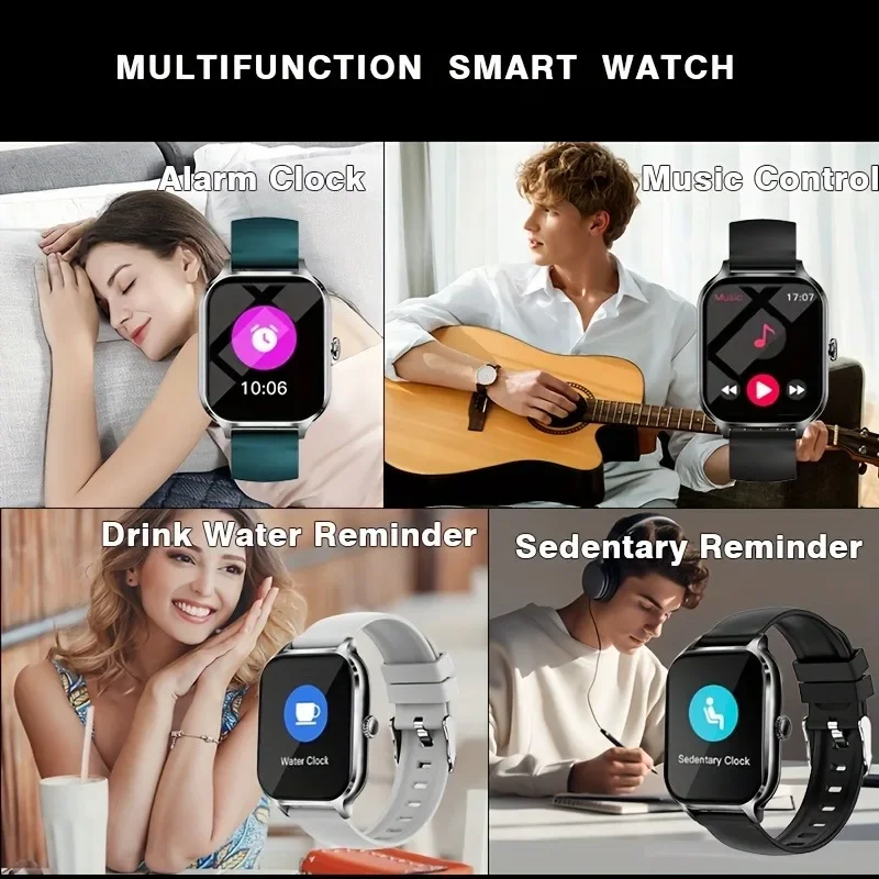 Smartwatch 2025 für Damen und Herren, 2,01 Zoll Full-Touch-Display, Reloj Inteligente Hombre, benutzerdefinierte Zifferblätter, Bluetooth-Smartwatch_voghion.com
