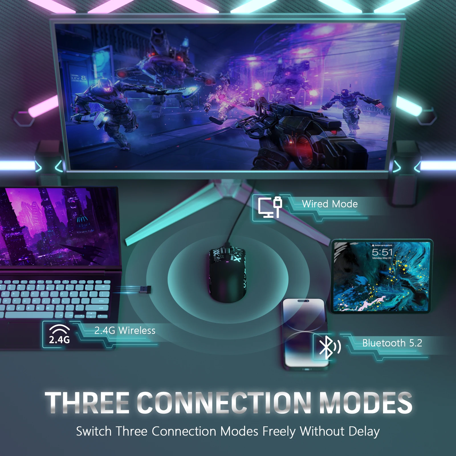 Wireless Gaming Mouse Attack Shark X11