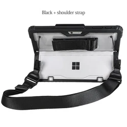 Durable Anti - Drop Protective Tablet Cover with Hard Shell Design - Surface Pro 9 10 11 (Black with Strap)