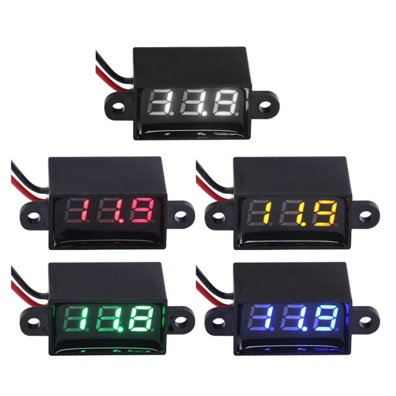 

Digital Voltmeter 0.28inch Two Wire for DC 3.5-30V LED Display 200ms/ for time Voltage Meter Waterproof Voltage Tester M