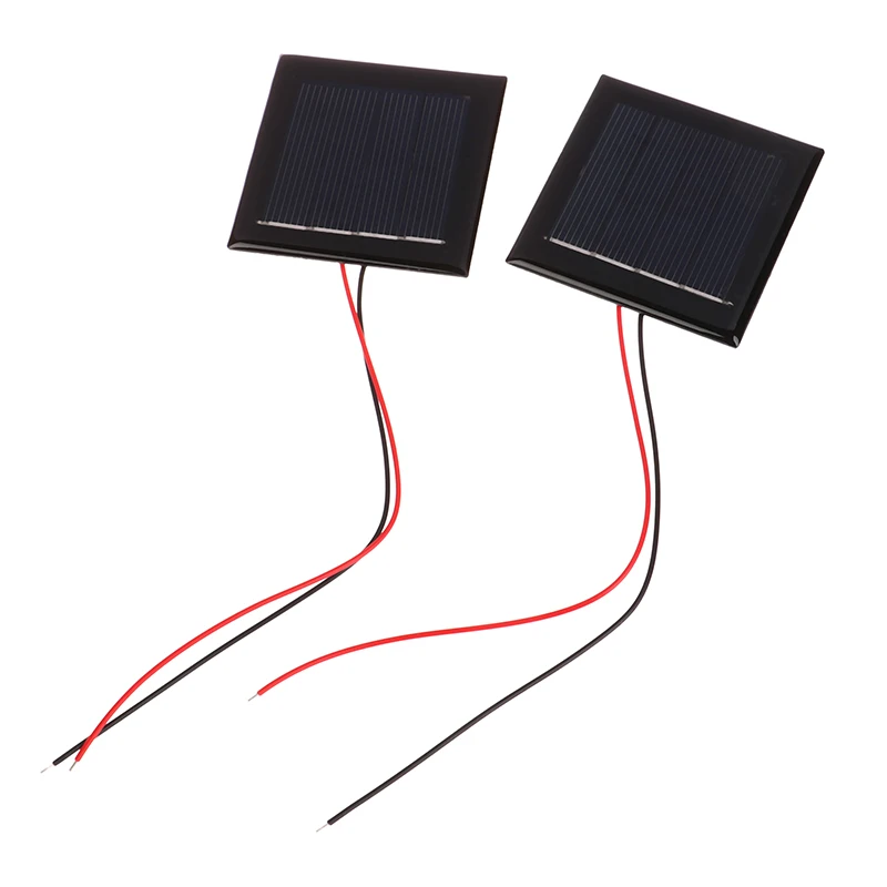 Micro Solar Board Photovoltaic Solar Cells With Wires Solars Epoxy Plate DIY Projects Toys 54x54mm 5pcs