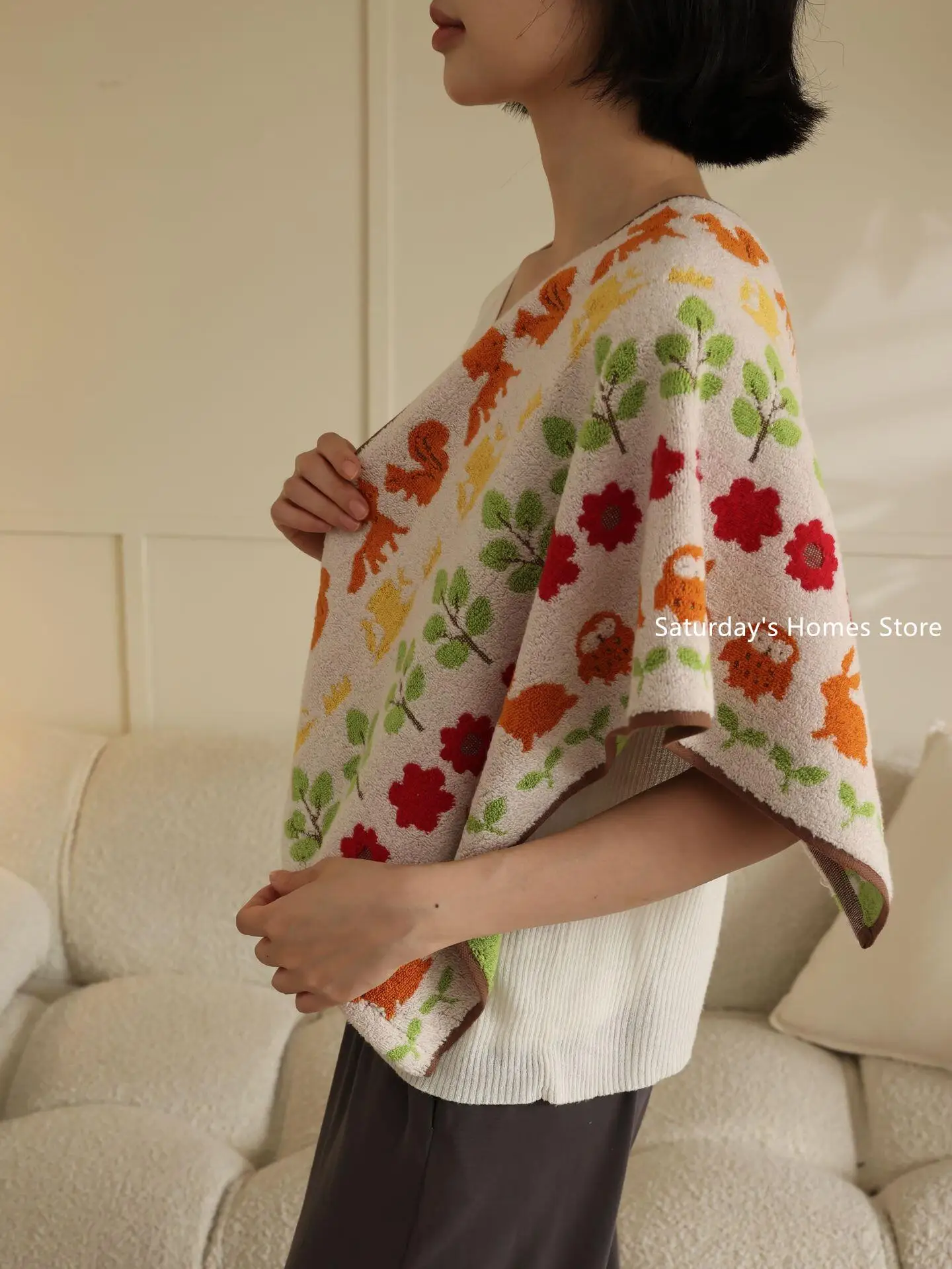 Description Picture 2 of itemAnimal Forest Cotton Soft Face Towel for Kids Absorbent Bath Towel Comfortable Cotton Household Towel Beach Towels
