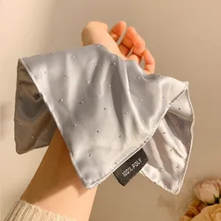 Elegant Women's Hair Scrunchie with Square Scarf - Versatile & Fashionable Hair Accessory (Blue)