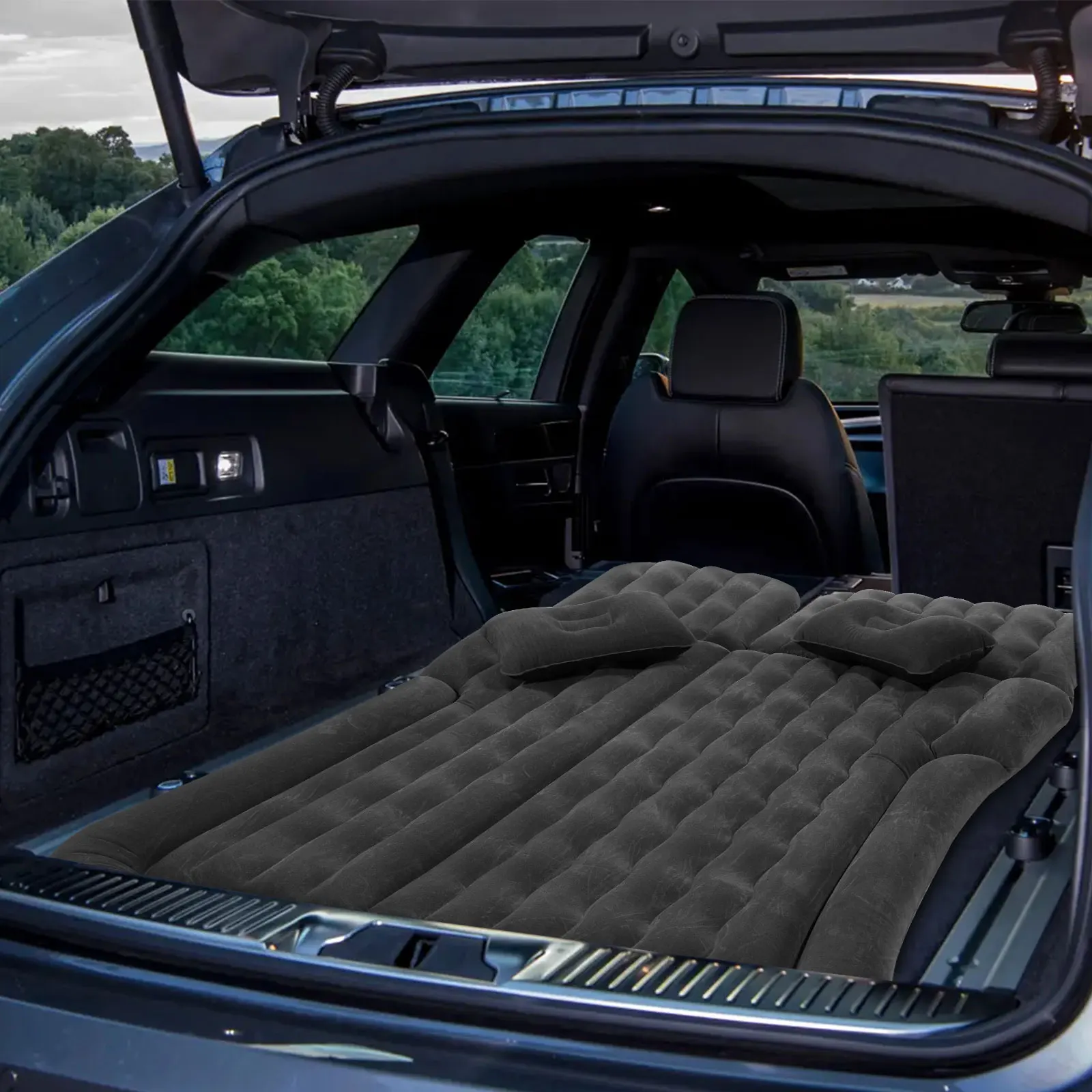 Universal Inflatable Car Air Mattress with Pump – Foldable Back Seat & Trunk Bed for Camping, Travel & Road Trips 1