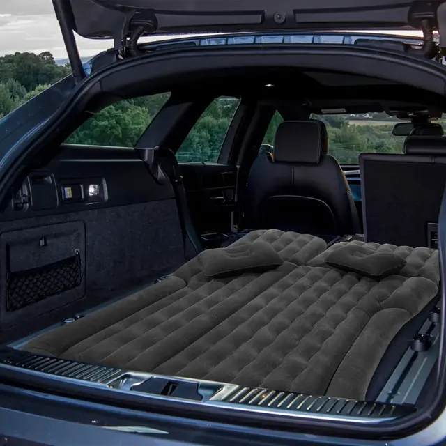 Universal Inflatable Car Air Mattress with Pump – Foldable Back Seat & Trunk Bed for Camping, Travel & Road Trips 1