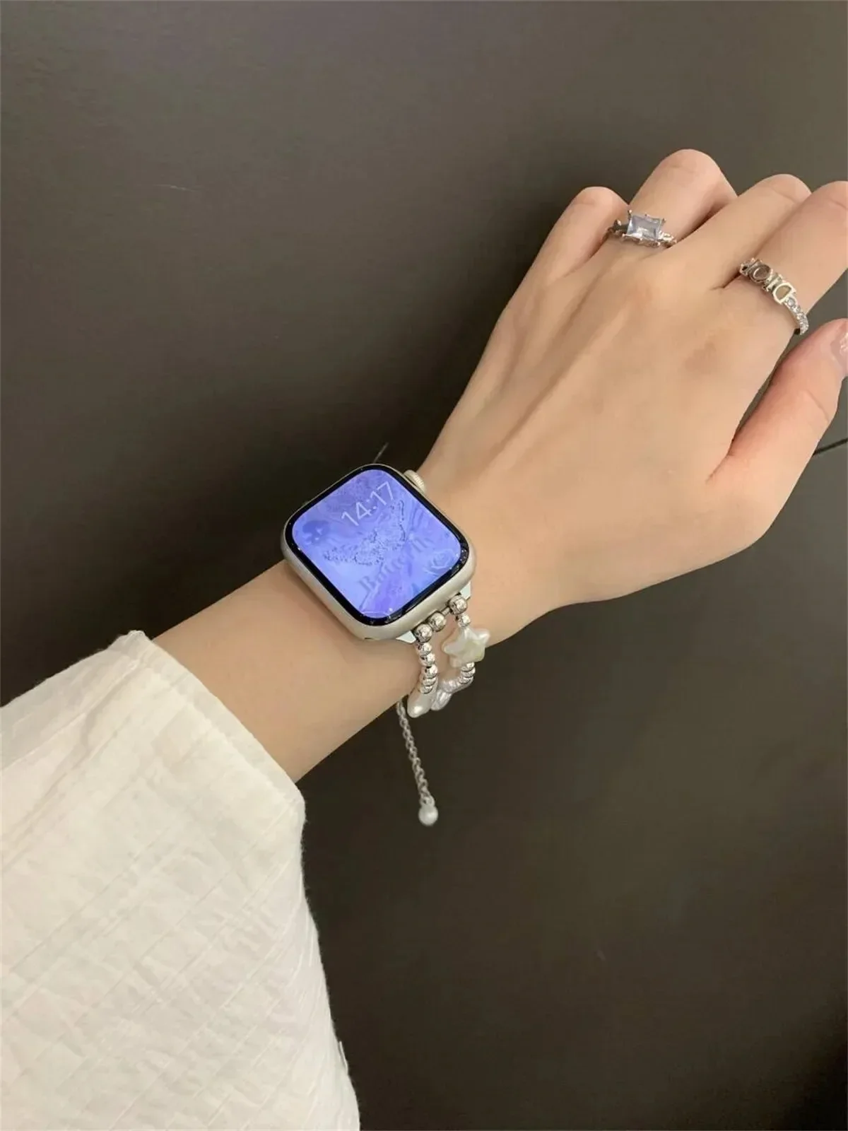 Bracelet de montre à bijoux pour iWatch Ultra 2 Series 10/9/8/7/6/5 Bracelet de montre tendance 42/44/45/46/49 mm 38/40/41 mm_voghion.com