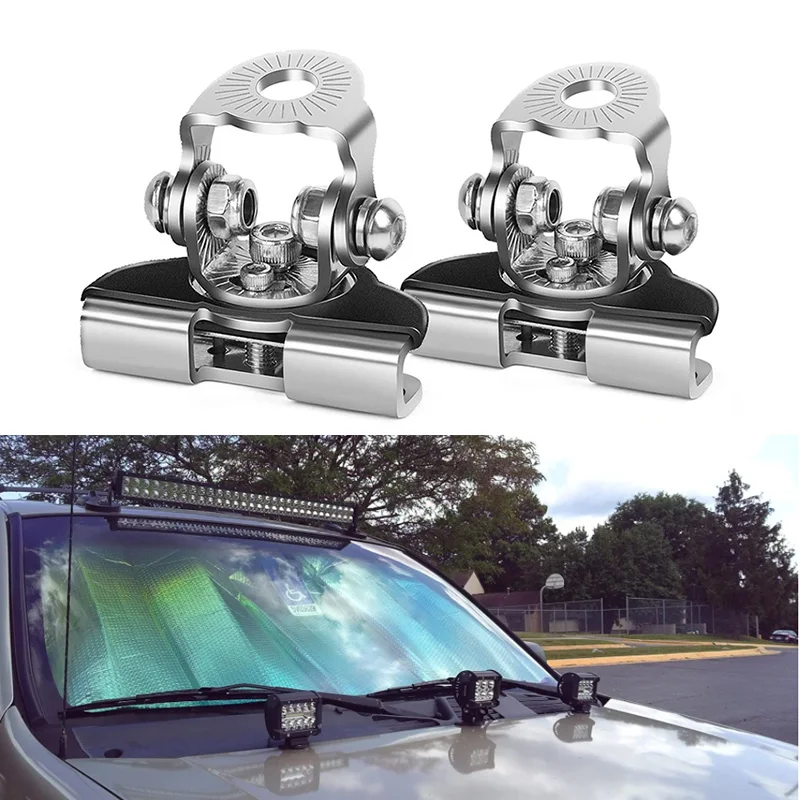 

Universal LED Light Bar Mounting Bracket Car Offroad Truck 4x4 SUV A-Pillar Hood Work Light Holder Clamp