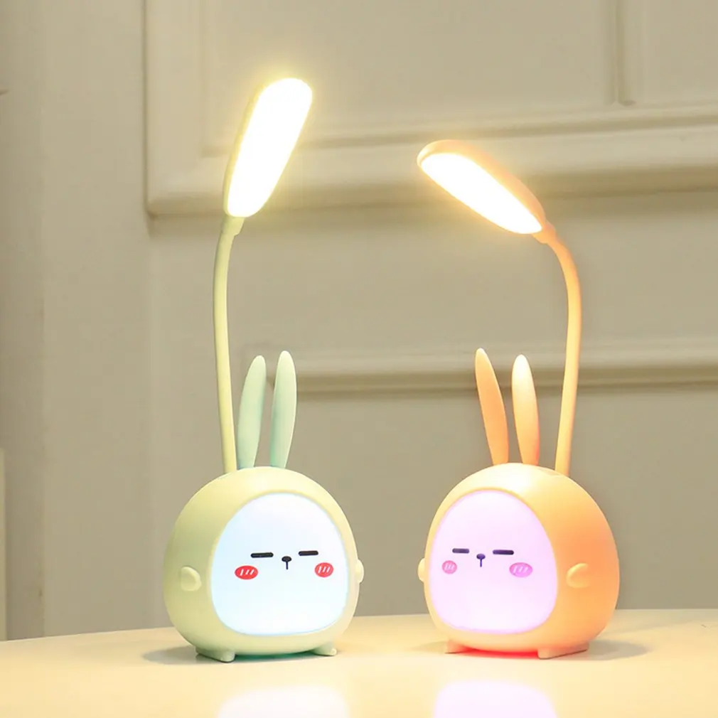 

Hot New USB Recharge Foldable Light Cute Cartoon Desk Lamp LED Table Desk Night Reading Light Eye Protective Lamp Fast Delivery