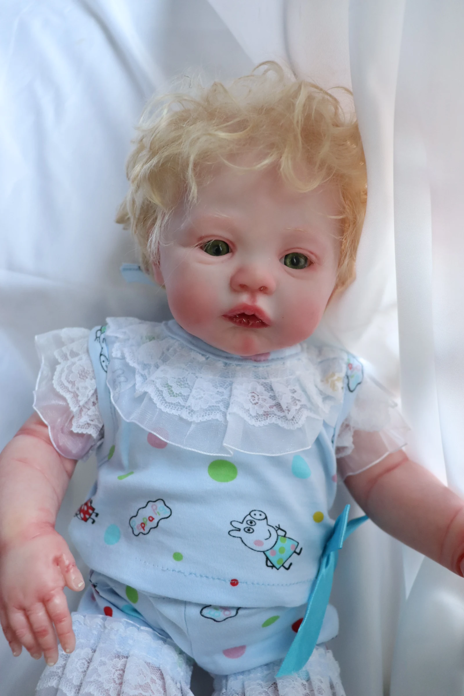 FBBD 43cm Already Finished Reborn Baby Doll Meadow With Hair Bebe Reborn With Dress 100%Hand-Made Dolls For Girl 49cm full silicone body boy girl reborn doll meadow hand detailed painted with visible veins lifelike 3d skin tone toy gift